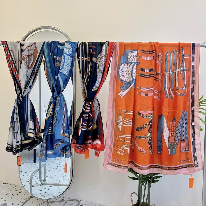 Hermes silk scarf 90-180cm E03 (10)